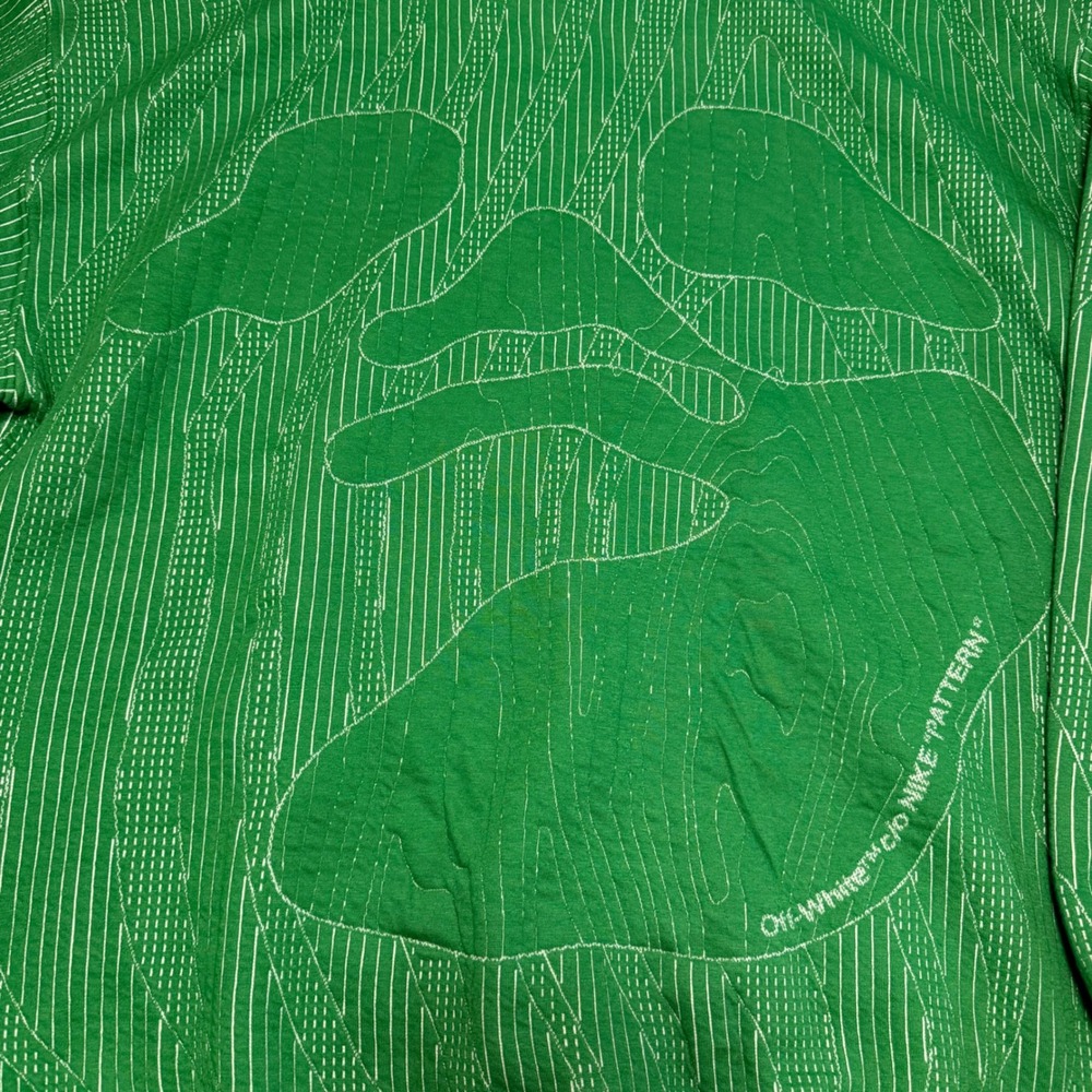 Nike x Off-White Engineered Hoodie Green White Striped Pullover Mens Medium RARE - Picture 3 of 9